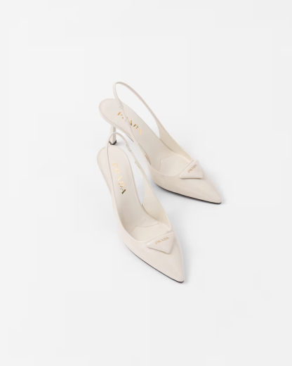 Patent leather slingback pumps